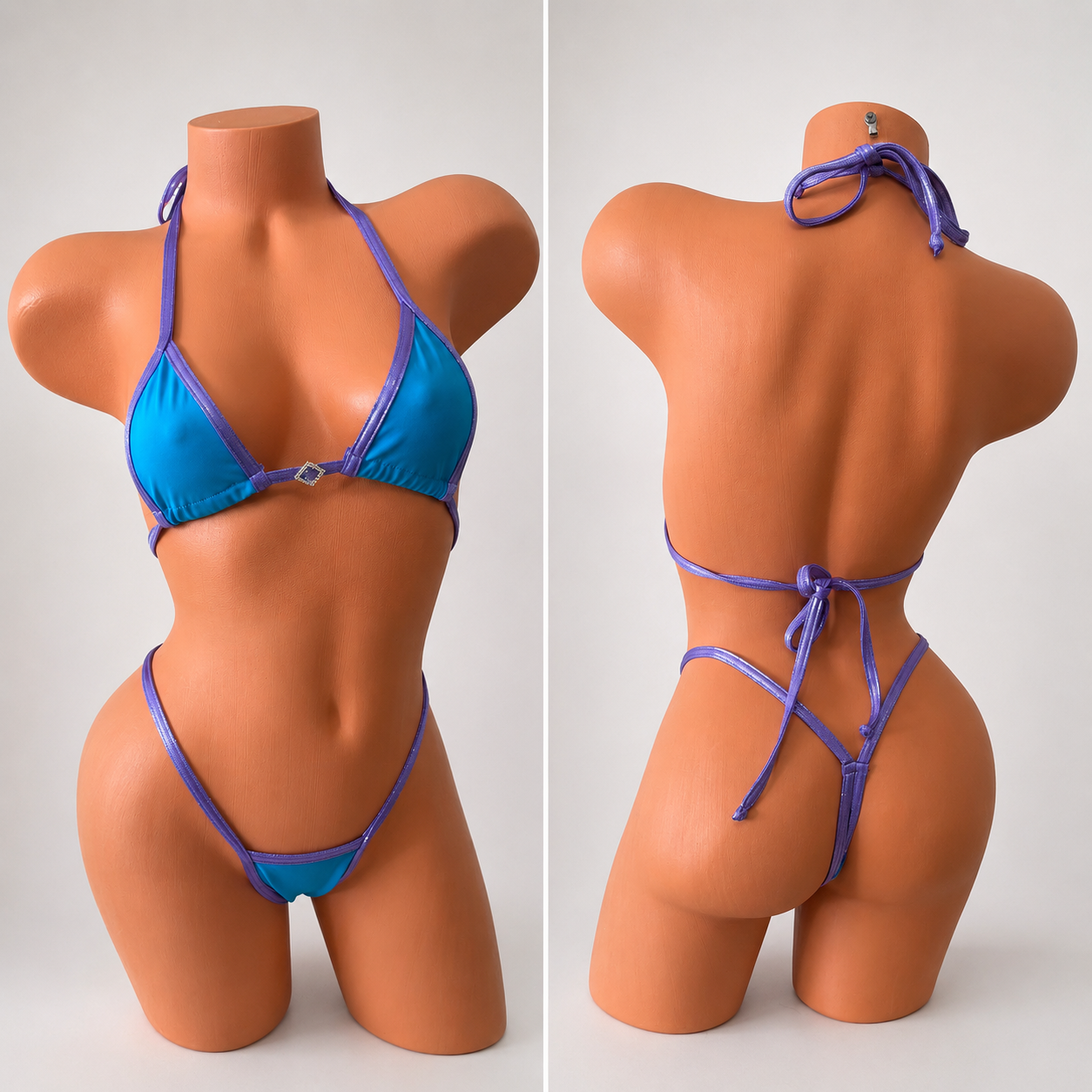 Purple/teal Diamond tiny g string
