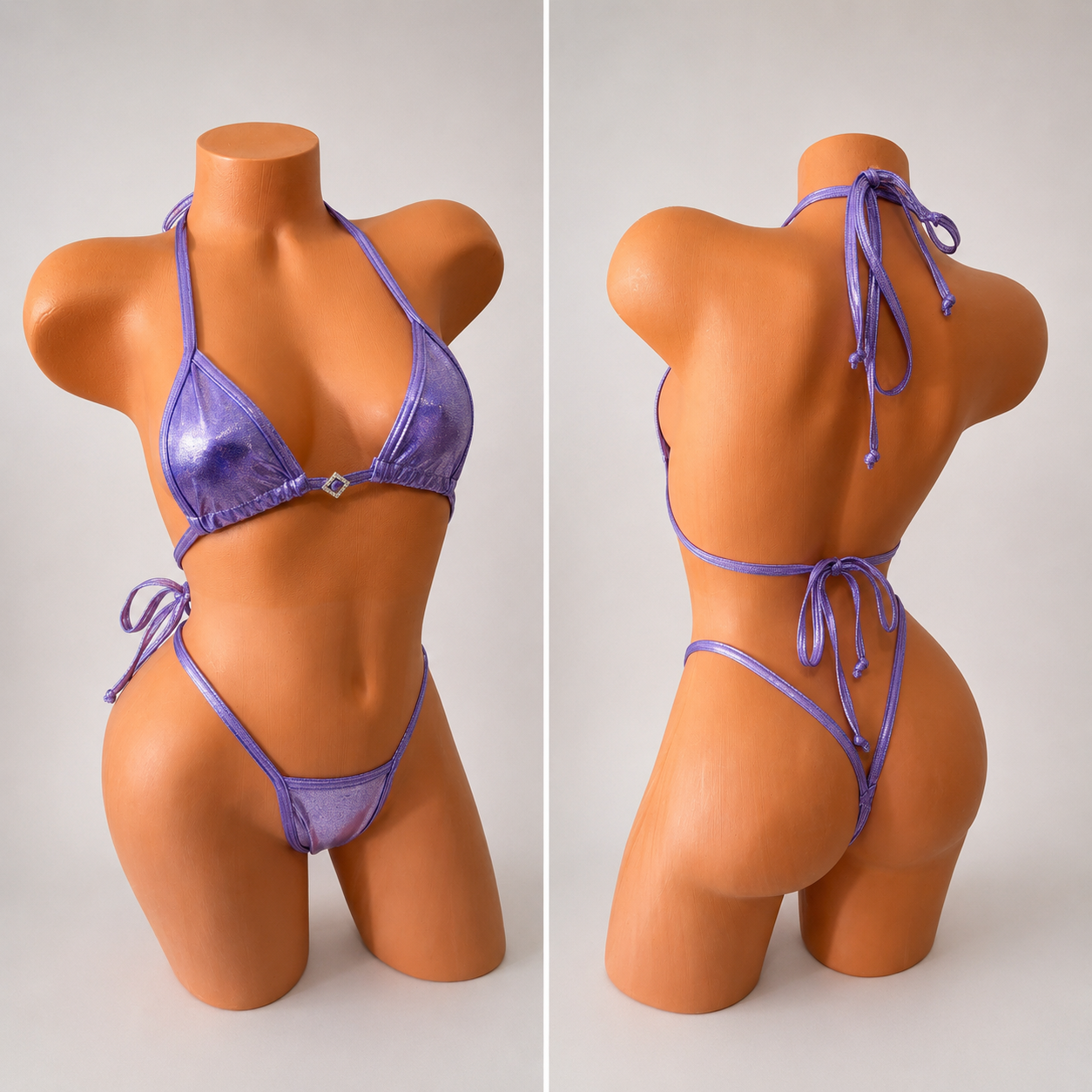 Purple shimmer Diamond tiny g string