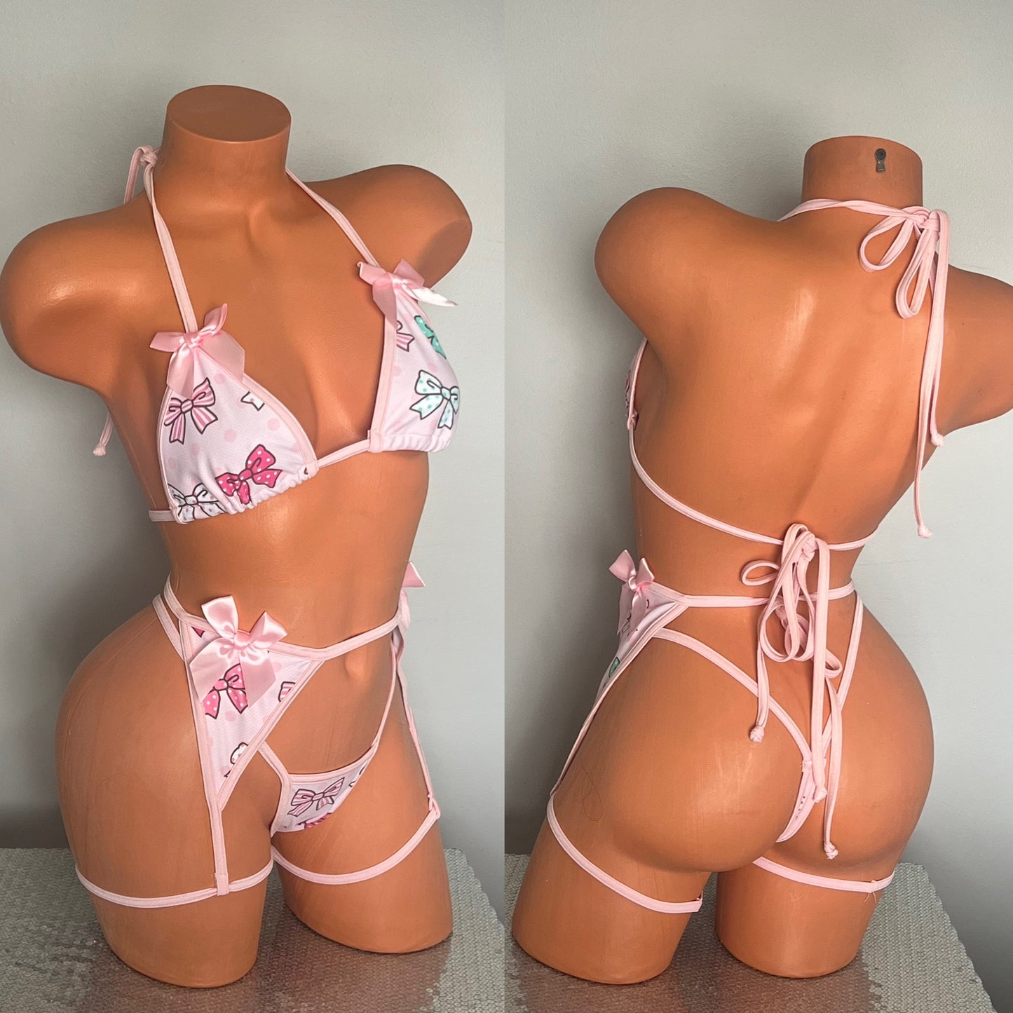 Bow Garter Sets (Pink)
