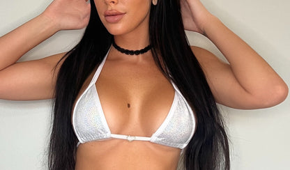 White shimmer G String