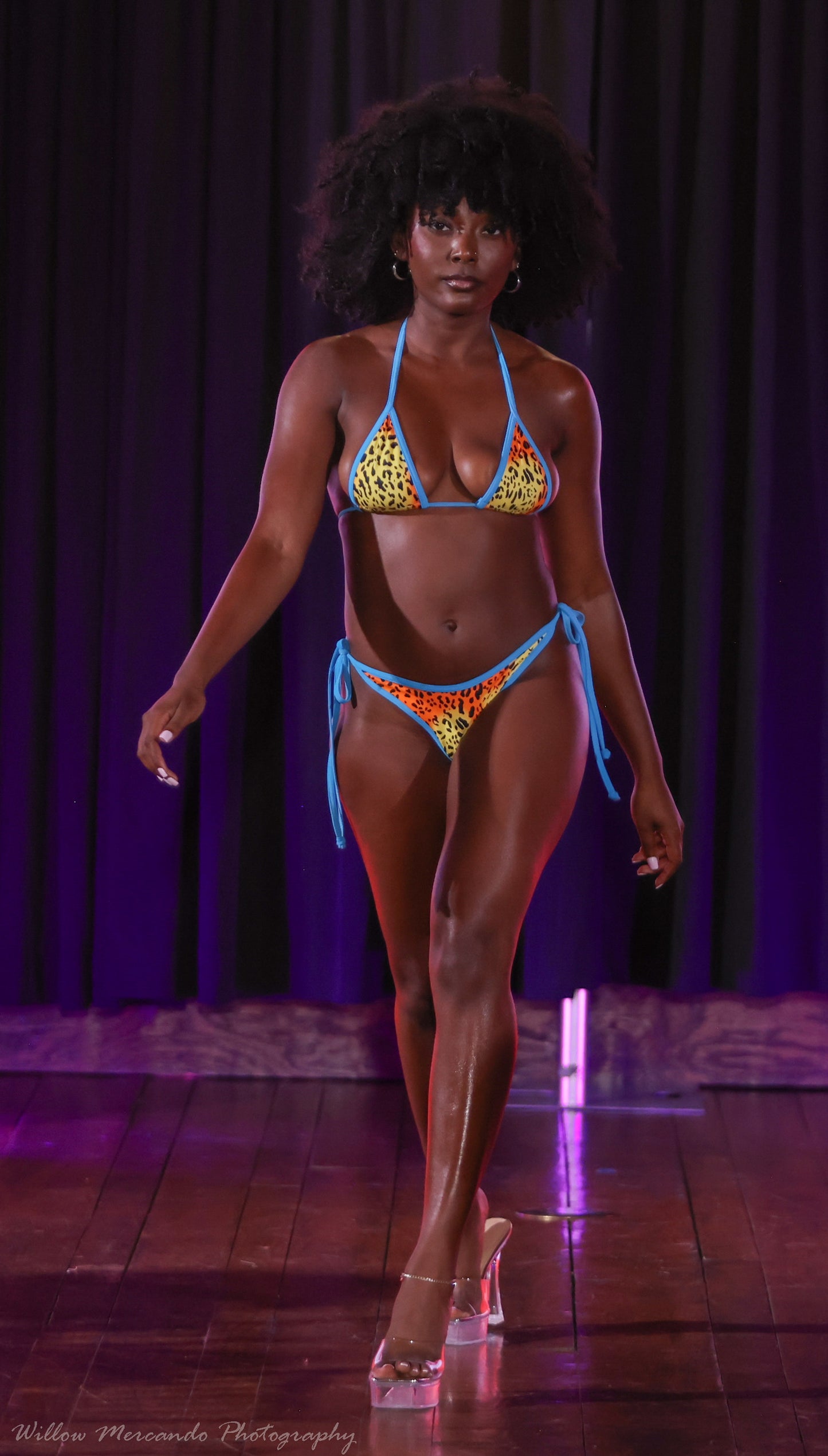 Neon frill animal bikini