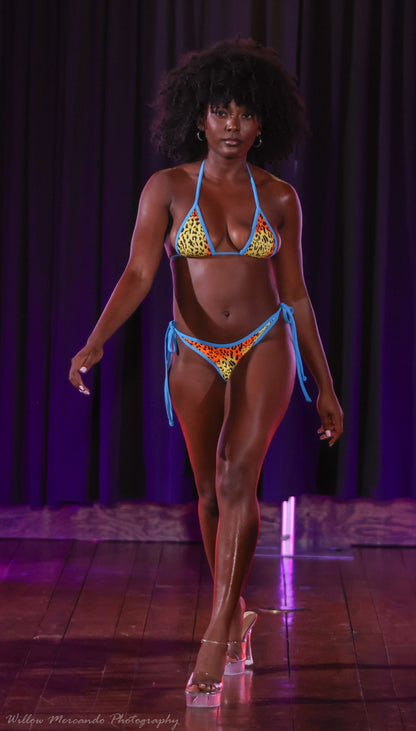 Neon frill animal bikini
