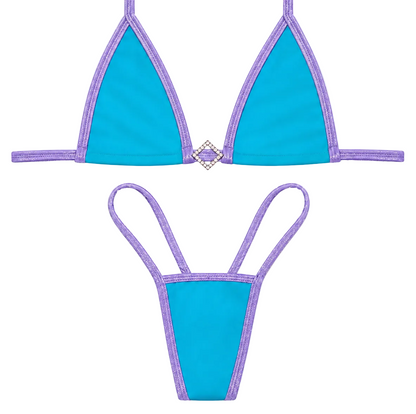 Purple/teal Diamond tiny g string