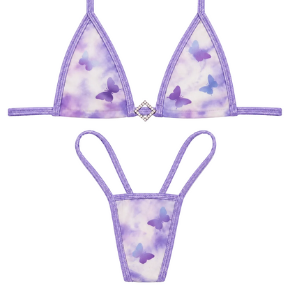 Purple butterfly Diamond tiny g string