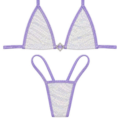 Purple/white Diamond tiny g string