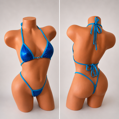 Blue shimmer Diamond tiny g string
