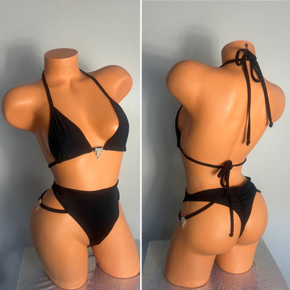 Black High Waist Thong