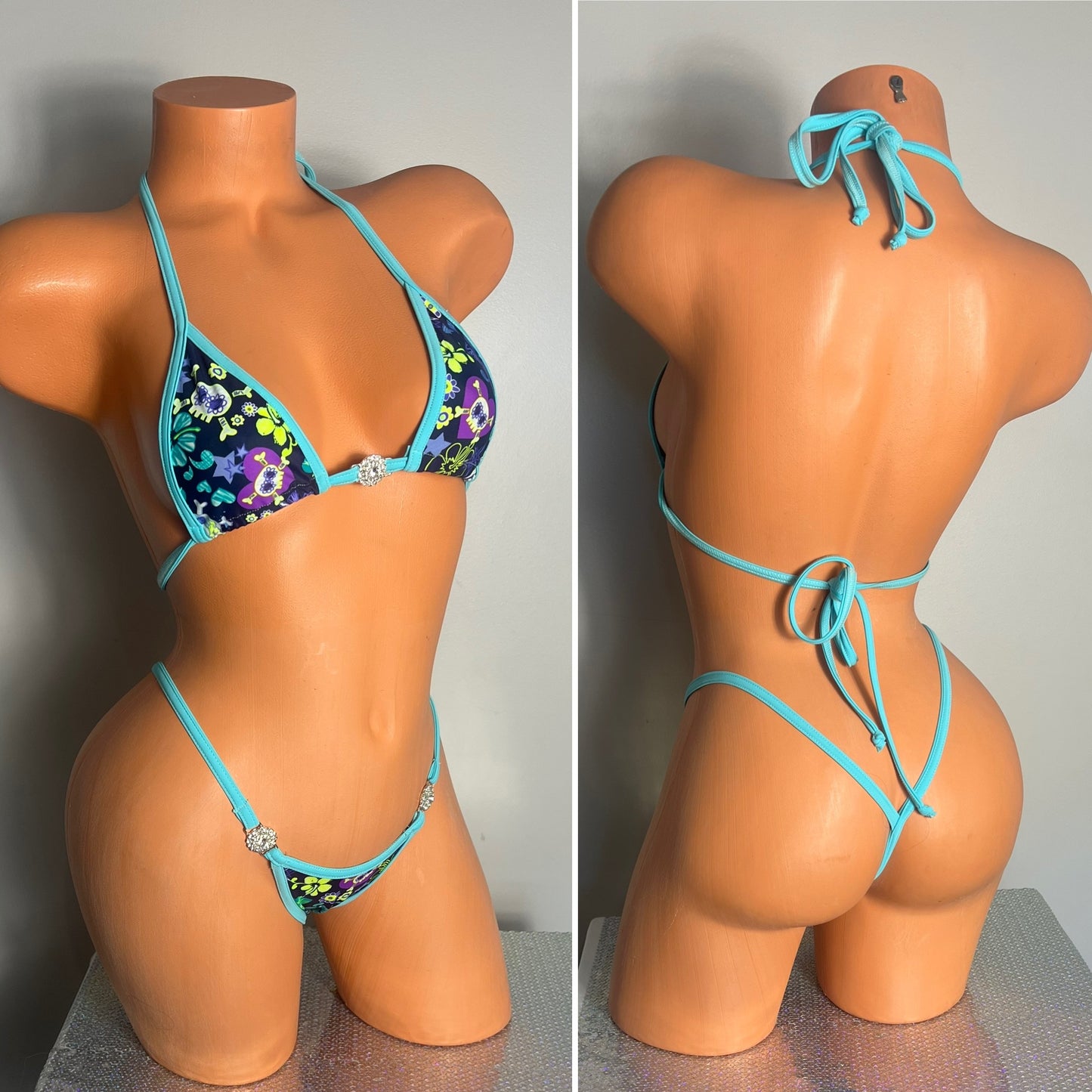 Skull G string (Blue)