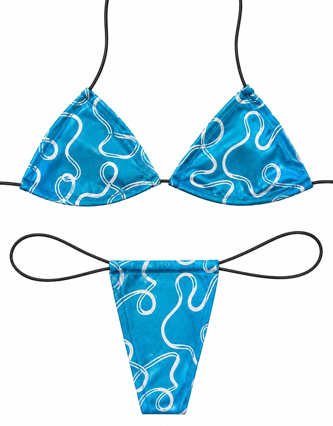 Micro string blue swirl