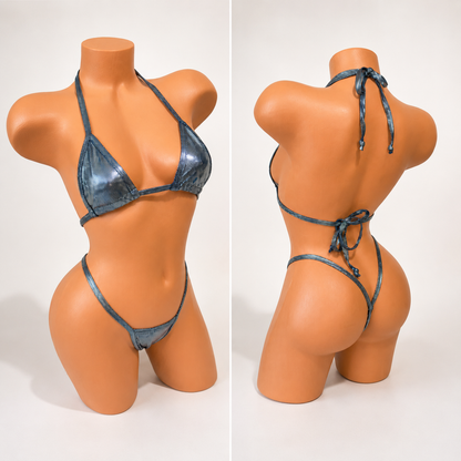 Silver Holographic G string