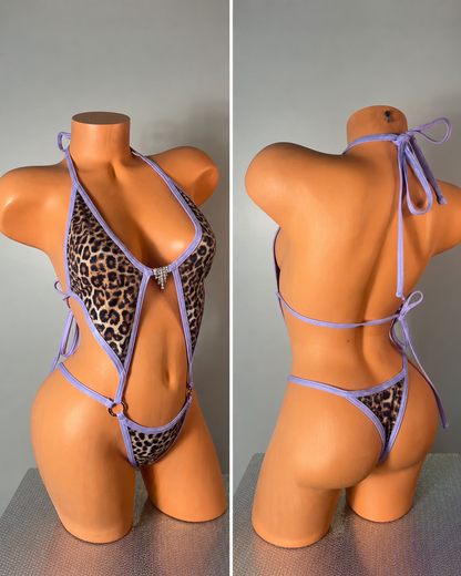 Diamond One Piece (purple leopard )