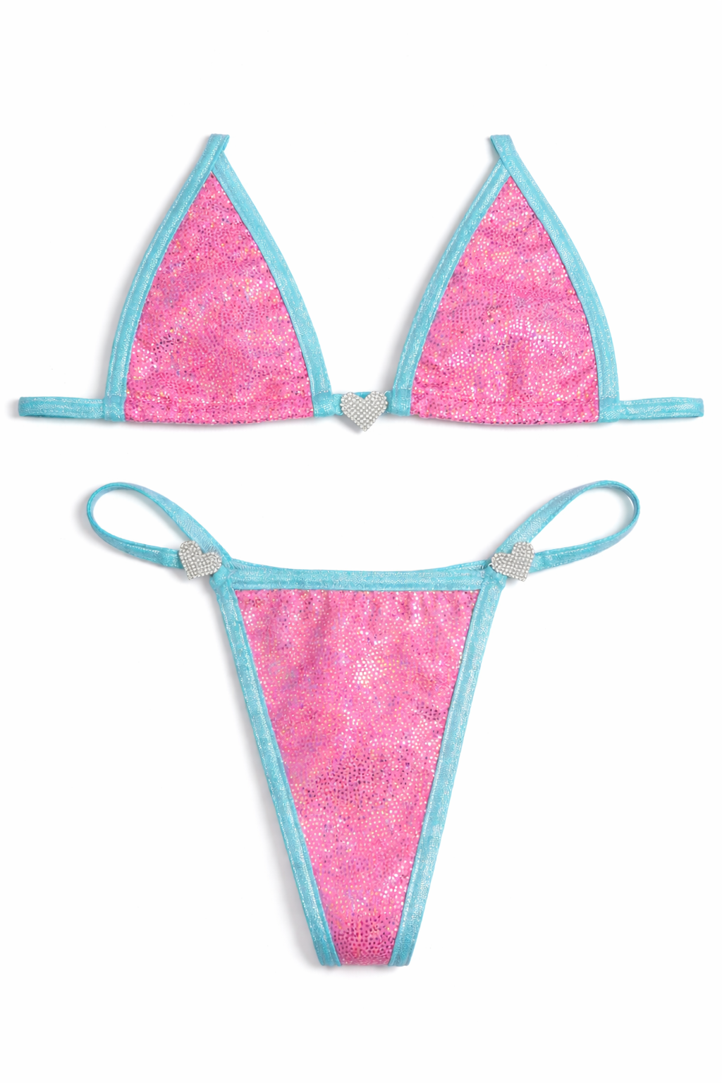 Aqua/pink Brazilian cut