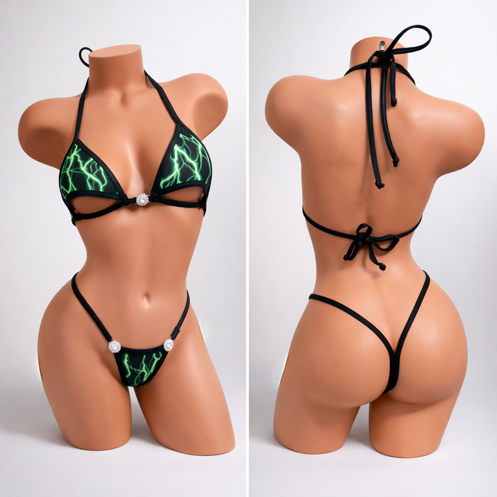 Neon lightning micro bikini