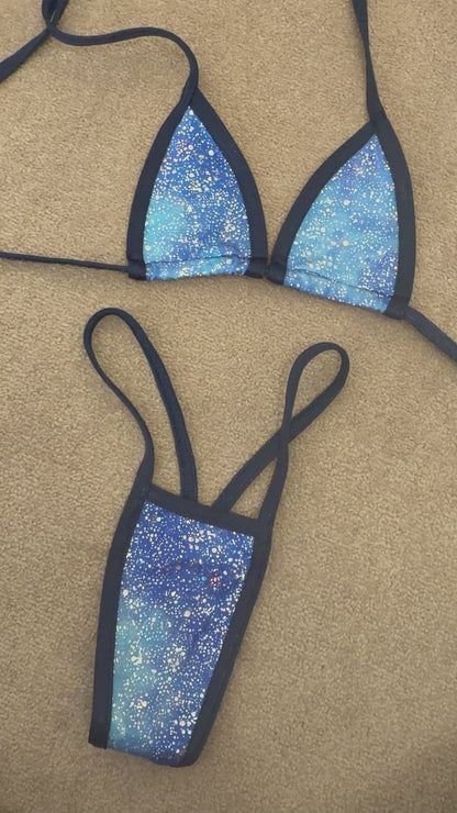 Blue Sparkle Fade G String