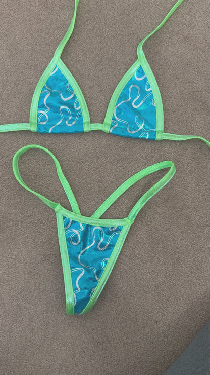 Neon Green/Aqua G string