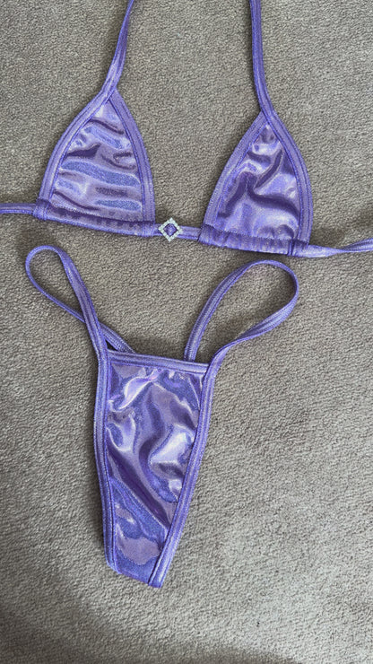 Purple shimmer Diamond tiny g string