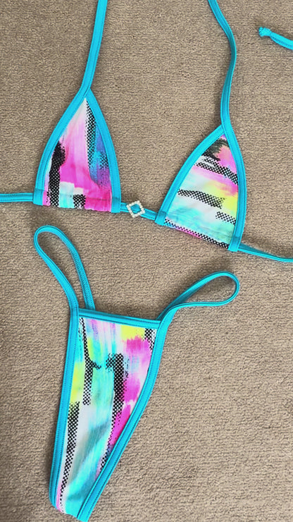 Tie dye Diamond tiny g string