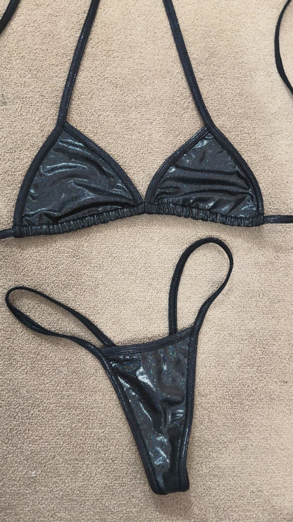 Midnight black g string bikini