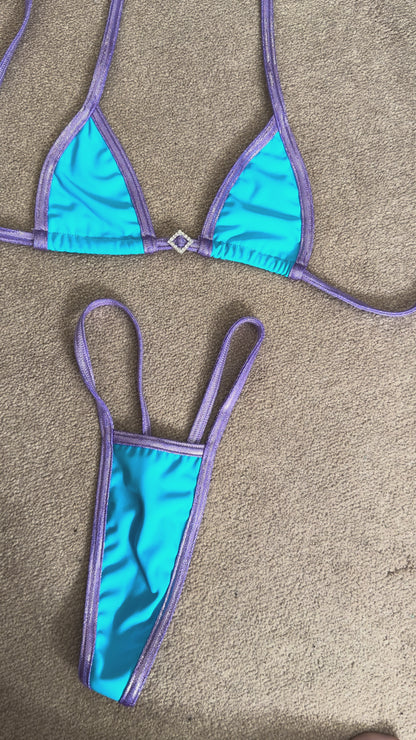 Purple/teal Diamond tiny g string