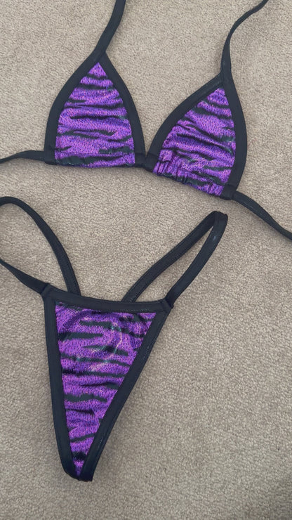 Purple Leopard G String