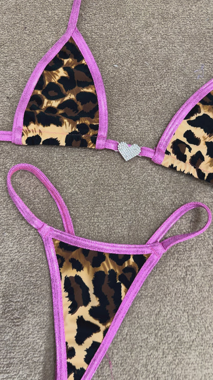 Leopard print G string Bikini